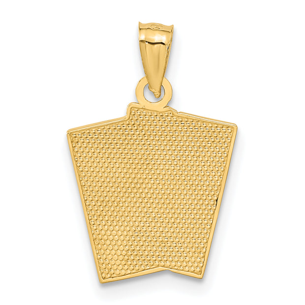 14k Ace of Hearts and Ace of Spades ALL IN! Cards Pendant