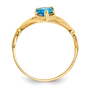 14k CZ December Birthstone Claddagh Heart Ring
