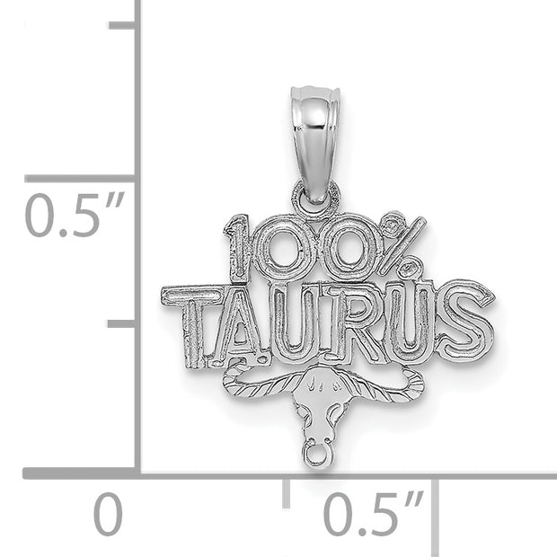 14k WG 100% TAURUS Zodiac Charm