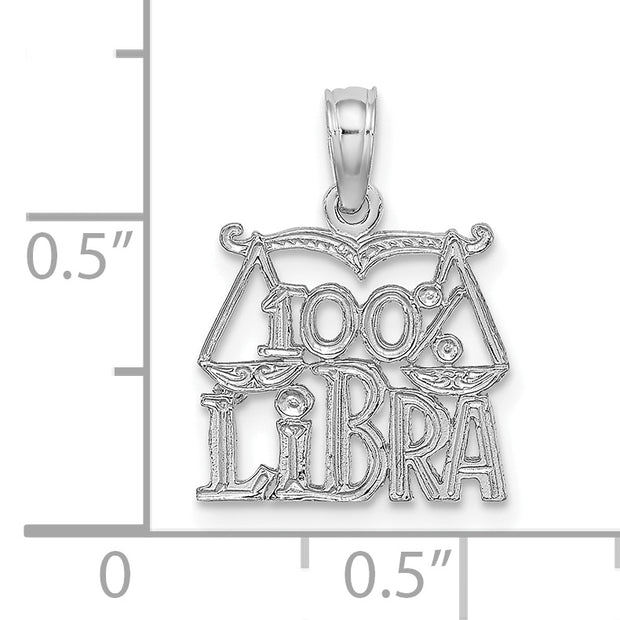 14k WG 100% LIBRA Zodiac Charm