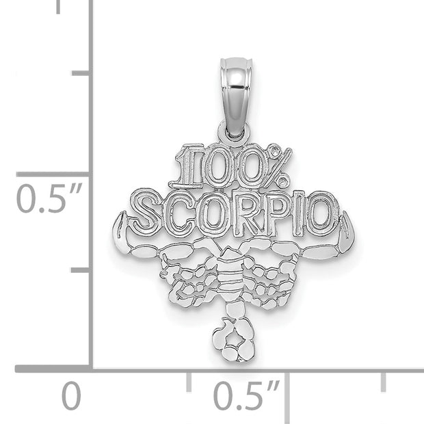 14k WG 100% SCORPIO Zodiac Charm