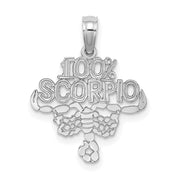14k WG 100% SCORPIO Zodiac Charm