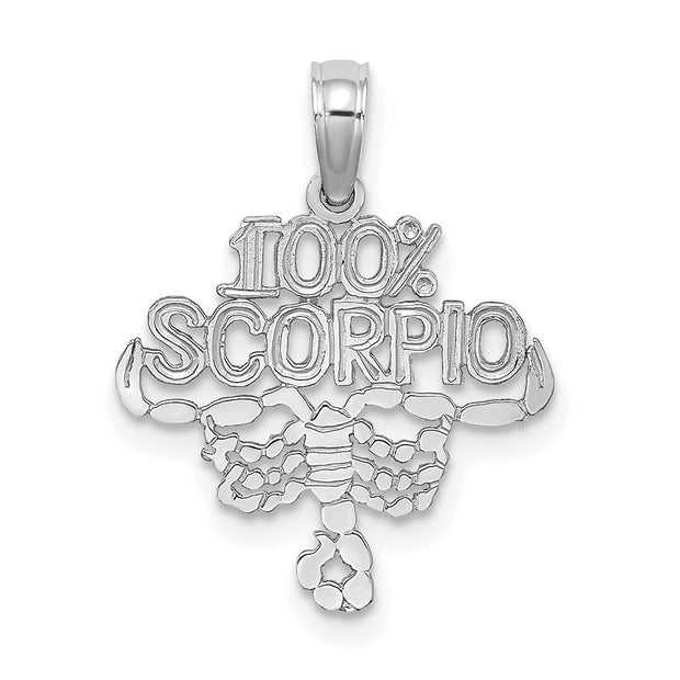 14k WG 100% SCORPIO Zodiac Charm