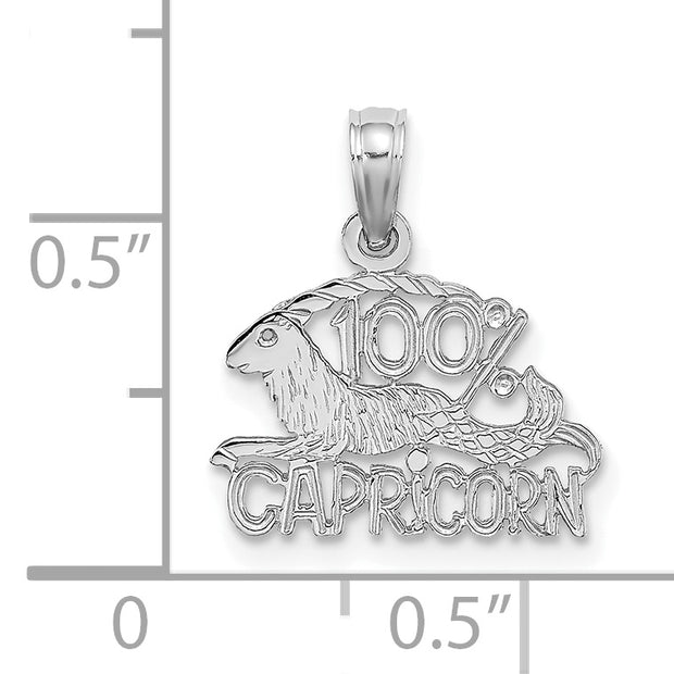 14k WG 100% CAPRICORN Zodiac Charm