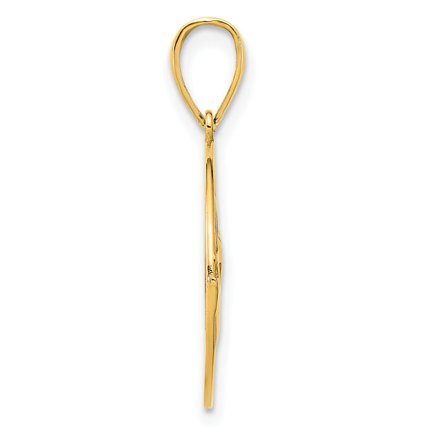 14k Claddagh Circle Pendant