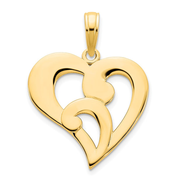 14ky Fancy Heart Pendant