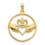 14k Claddagh Circle Pendant
