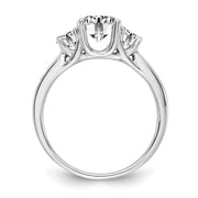 14kw 1.50ct. Three Stone with Side Stones G H I True Light Moissanite Ring