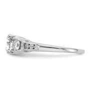 14kw 1.50ct. Three Stone with Side Stones G H I True Light Moissanite Ring