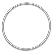 14k White Gold 3mm Polished Round Tube Slip-on Bangle