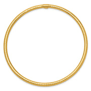 14k 3mm Diamond-cut Tube Slip-on Bangle