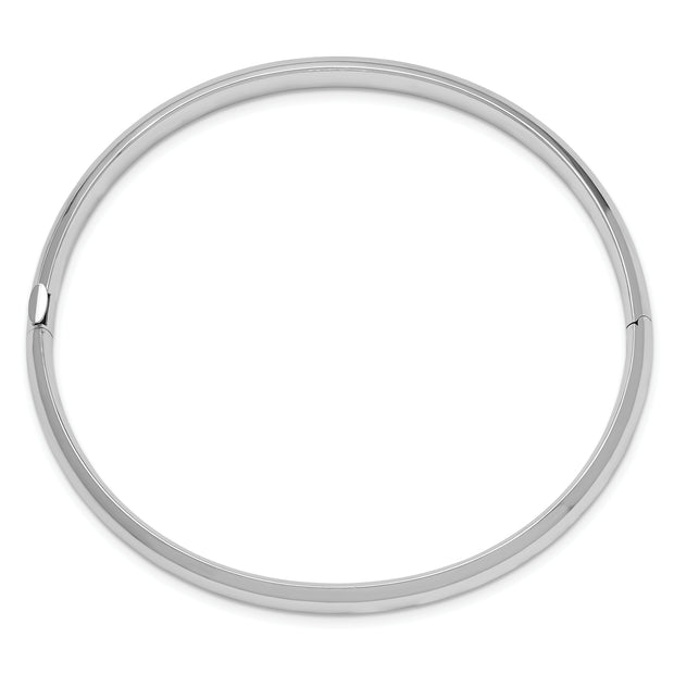 14k White Gold High Polished 6.00mm Hinged Bangle