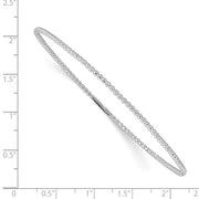 14K White Gold Beaded Slip-on Bangle