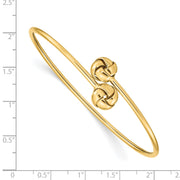14K Polished Love Knot Flexible Bangle