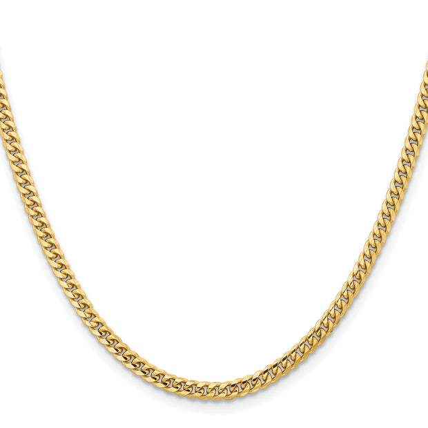 14k 3.5mm Solid Miami Cuban Chain