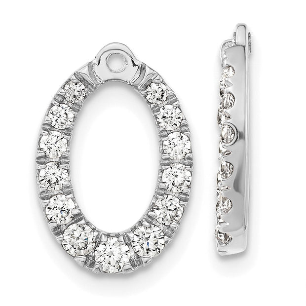 14K White Gold Lab Grown VS/SI FGH Dia Oval Earring Jackets