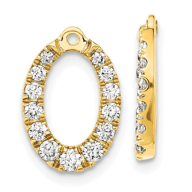14K Yellow Gold Lab Grown VS/SI FGH Dia Oval Earring Jackets