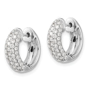 14K White Gold Lab Grown Diamond VS/SI FGH Hinged Hoop Earrings