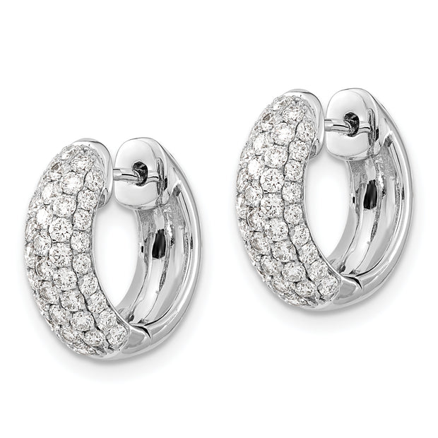14K White Gold Lab Grown Diamond VS/SI FGH Hinged Hoop Earrings