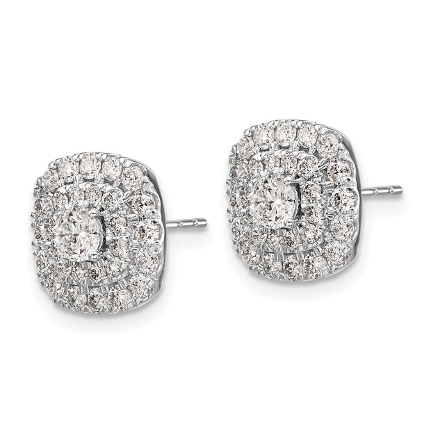 14K White Gold Lab Grown Diamond  VS/SI FGH Double Halo Earrings