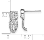 14k White Gold Fancy Vintage Diamond Post Earrings