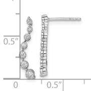 14k White Gold Graduating Diamond Post Earrings