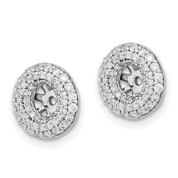 14k White Gold Diamond Earring Jackets
