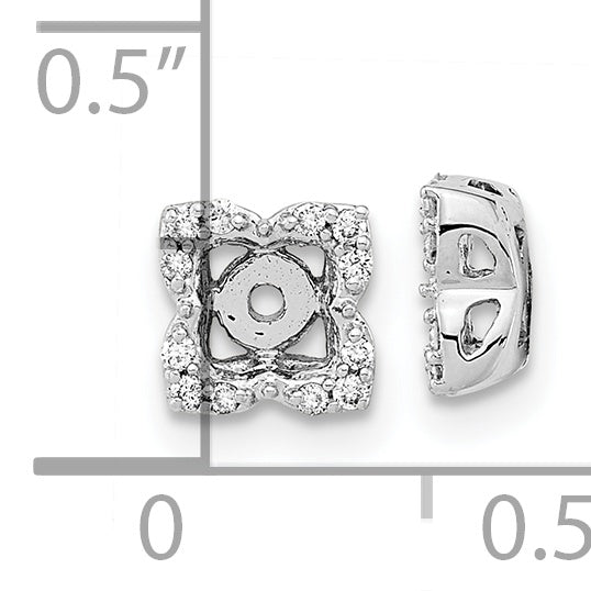 14k White Gold Diamond Earring Jackets