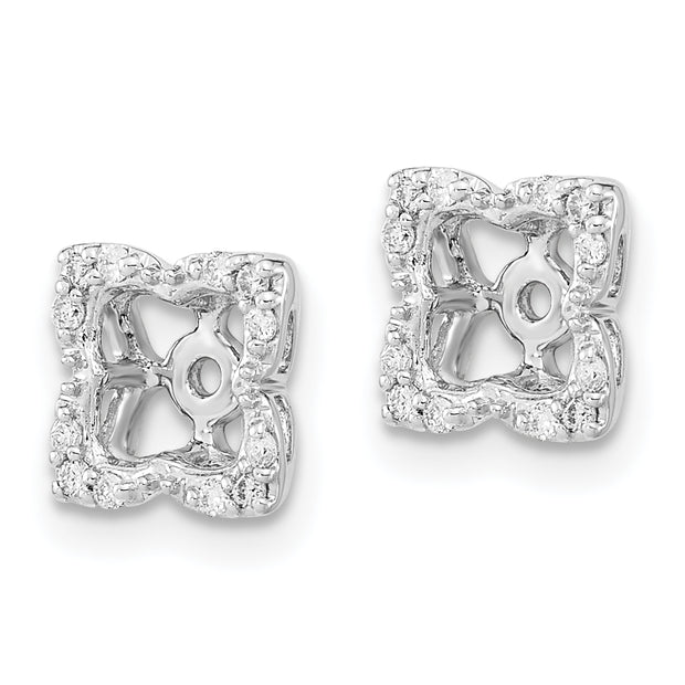 14k White Gold Diamond Earring Jackets