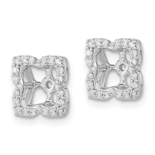 14k White Gold Diamond Earring Jackets