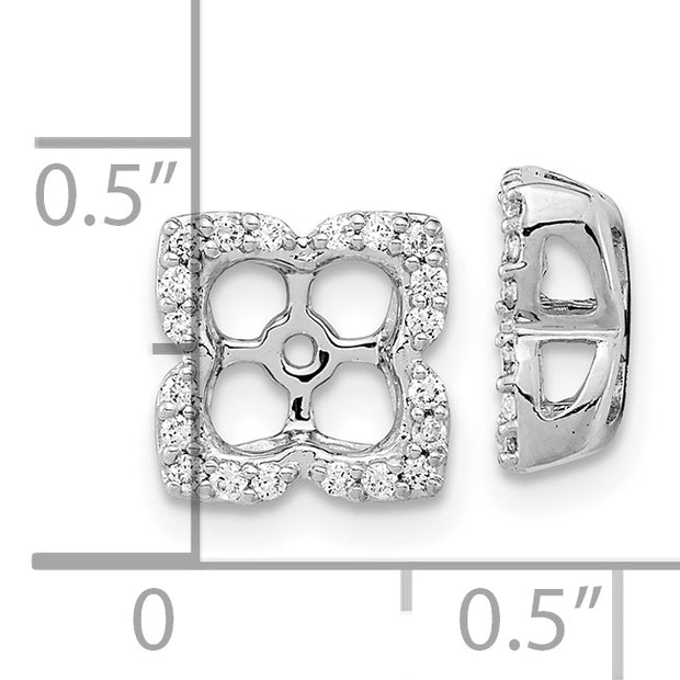 14k White Gold Diamond Earring Jackets