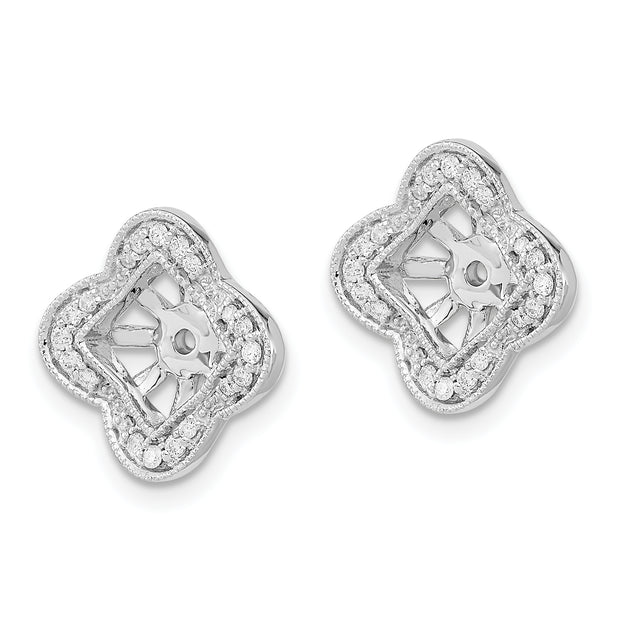 14k White Gold Diamond Earring Jackets