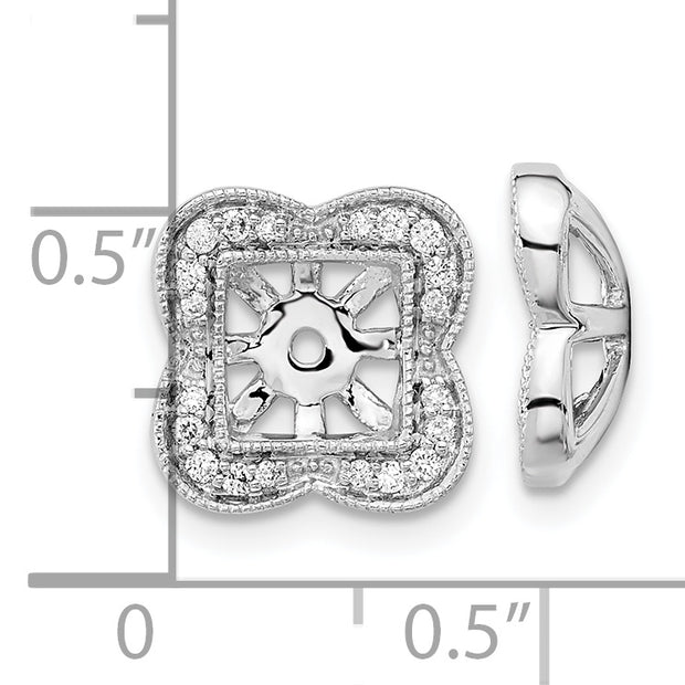 14k White Gold Diamond Earring Jackets