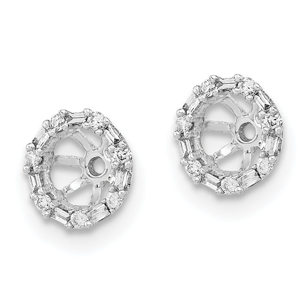 14k White Gold Diamond Earring Jackets