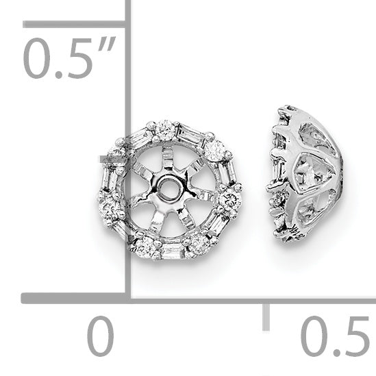 14k White Gold Diamond Earring Jackets