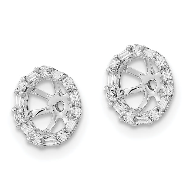 14k White Gold Diamond Earring Jackets