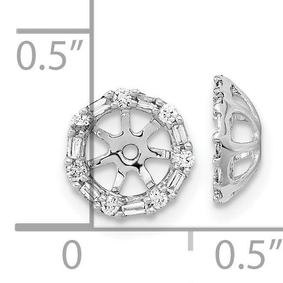 14k White Gold Diamond Earring Jackets