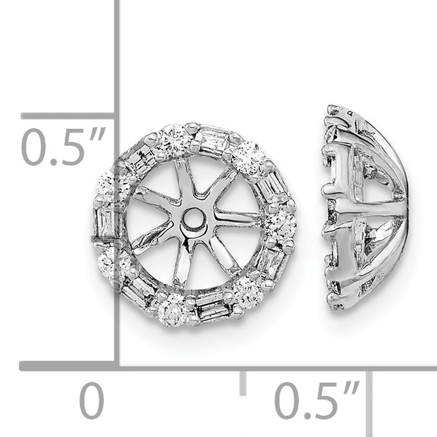 14k White Gold Diamond Earring Jackets