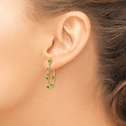 14K TRUE ORIGIN Lab Grown Diamond VS DEF Emerald Earrings