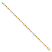14K Polished Fancy Rectangle Link 7.5in Bracelet