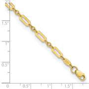 14K Polished Fancy Rectangle Link 7.5in Bracelet