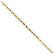 14K Polished Wavy Link 7.5in Bracelet