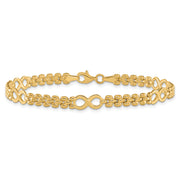 14K Polished Infinity and Fancy Link 7.5in Bracelet