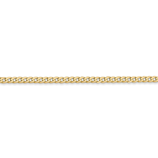 14k 2.2mm Flat Beveled Curb Chain