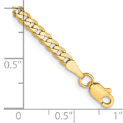 14k 2.9mm Flat Beveled Curb Chain