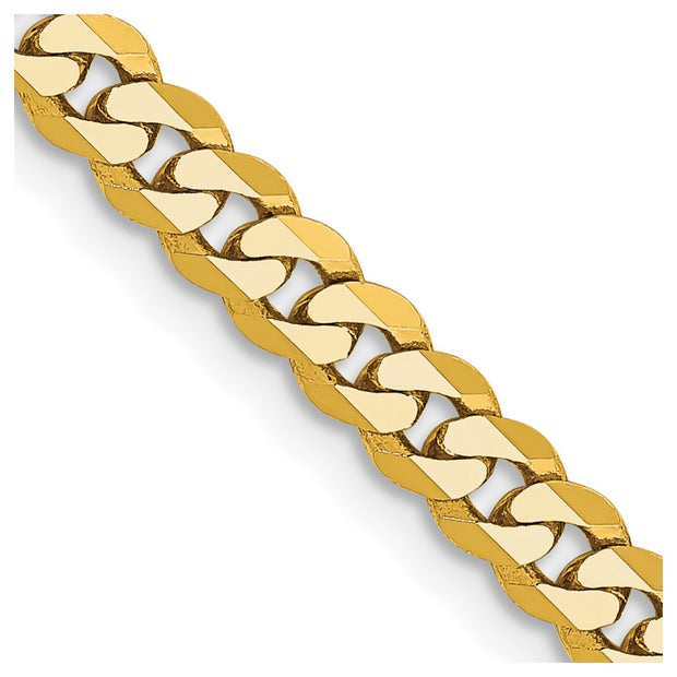 14k 3.9mm Flat Beveled Curb Chain
