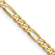 14k 2.75mm Flat Figaro Chain