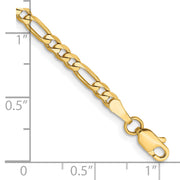 14k 3mm Flat Figaro Chain