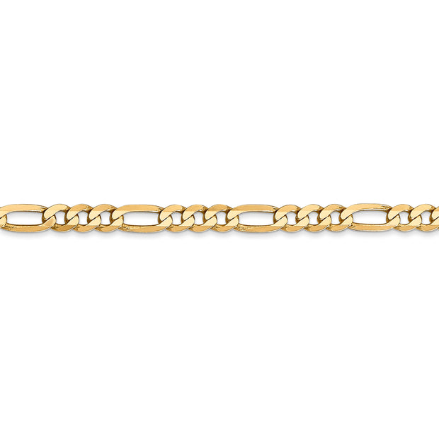 14k 4mm Flat Figaro Chain