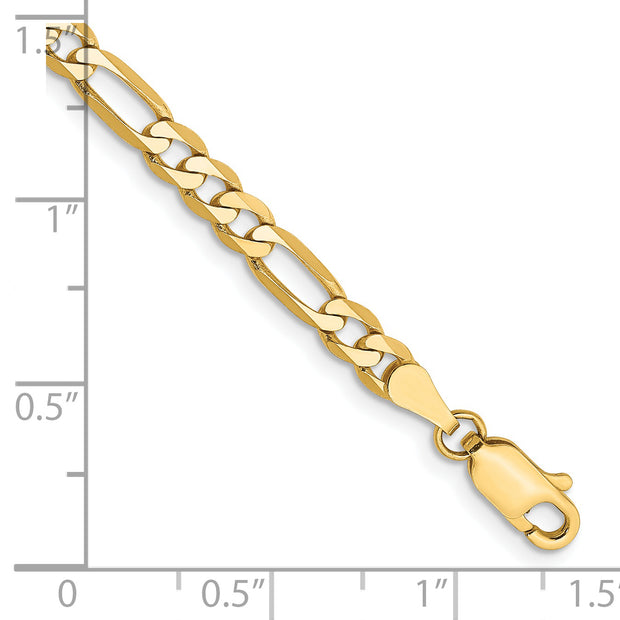 14k 4mm Flat Figaro Chain